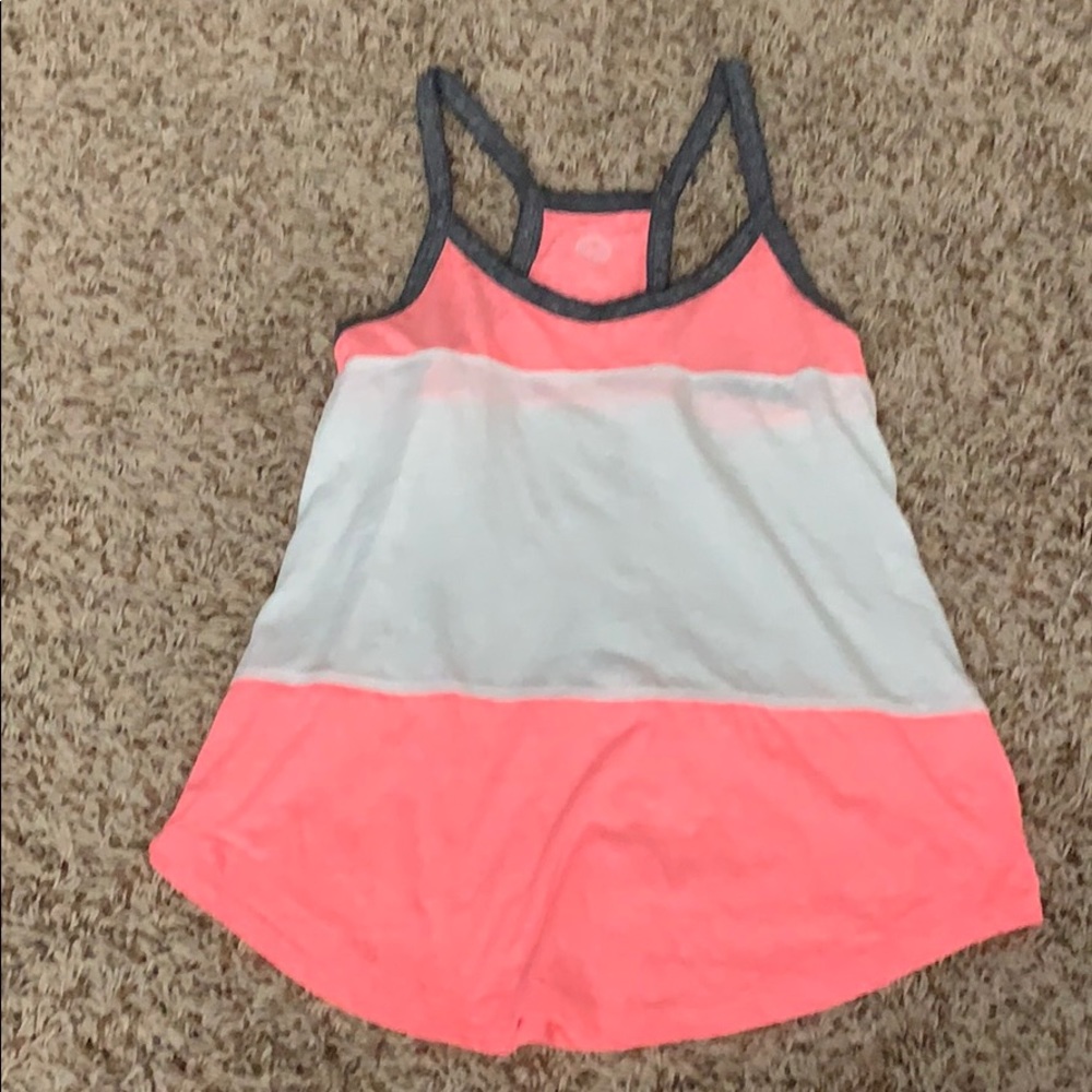 Pink and white tank top